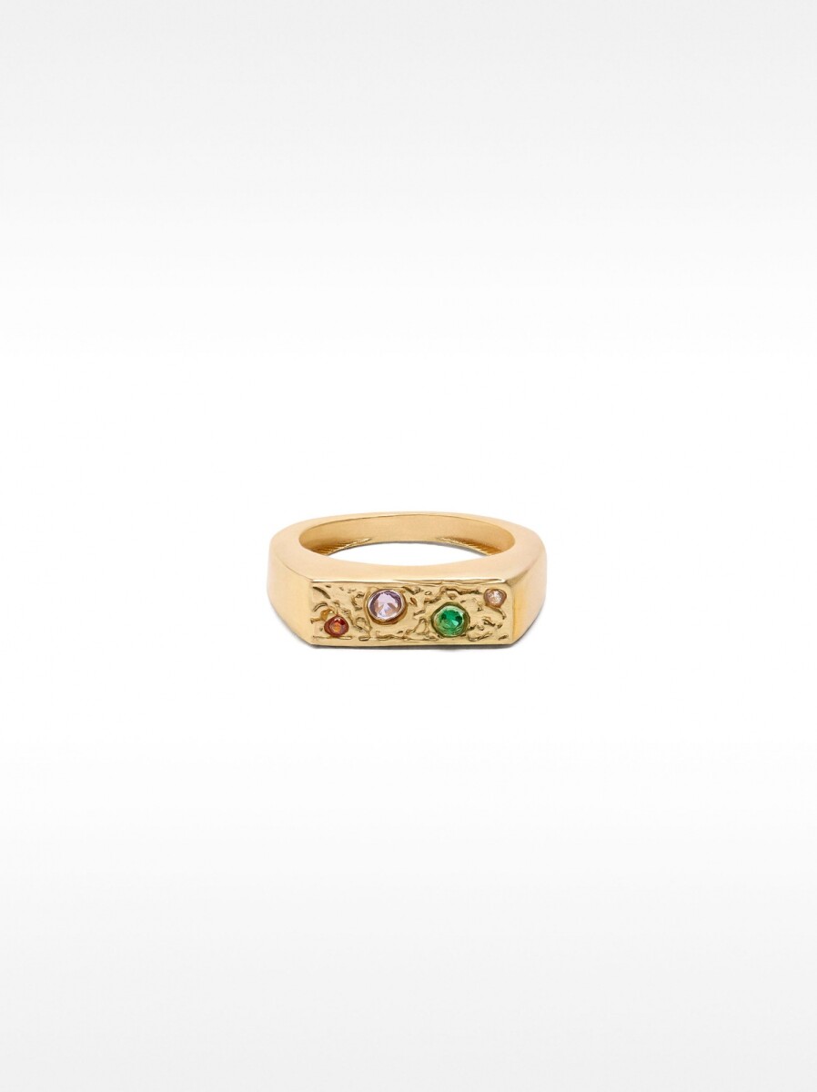 Anillo Con Cristales Multicolor - multicolor 
