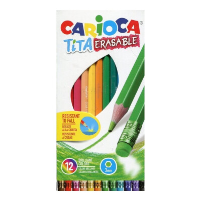 Lápices de Colores Carioca con Goma – 12 Unidades Lápices de Colores Carioca con Goma – 12 Unidades