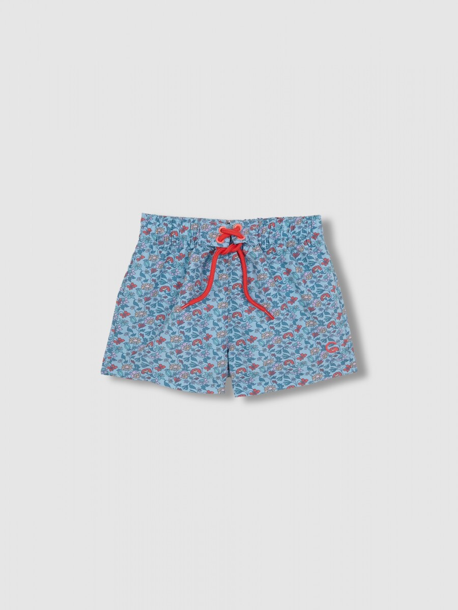 Bañador Estampado Floral Gris