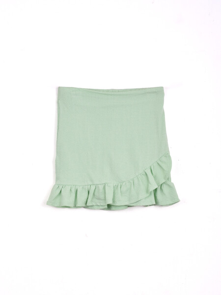 CONJUNTO BLUSA Y SHORT POLLERA VERDE CLARO