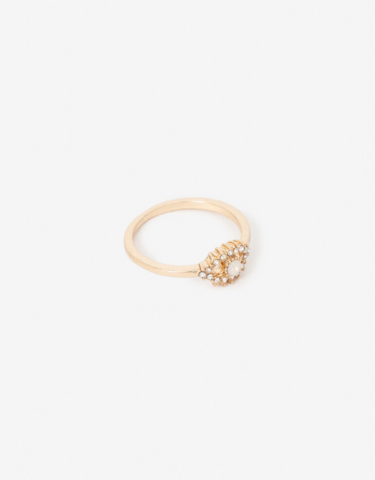 Anillos Chicos Lucky charm Anillo Chico Ojito Strass - Dorado