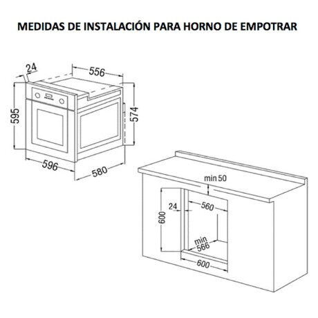 Horno de Empotrar Eléctrico JAMES HEE Negro