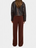 Pantalón Reto Con Cintura Elástica marron