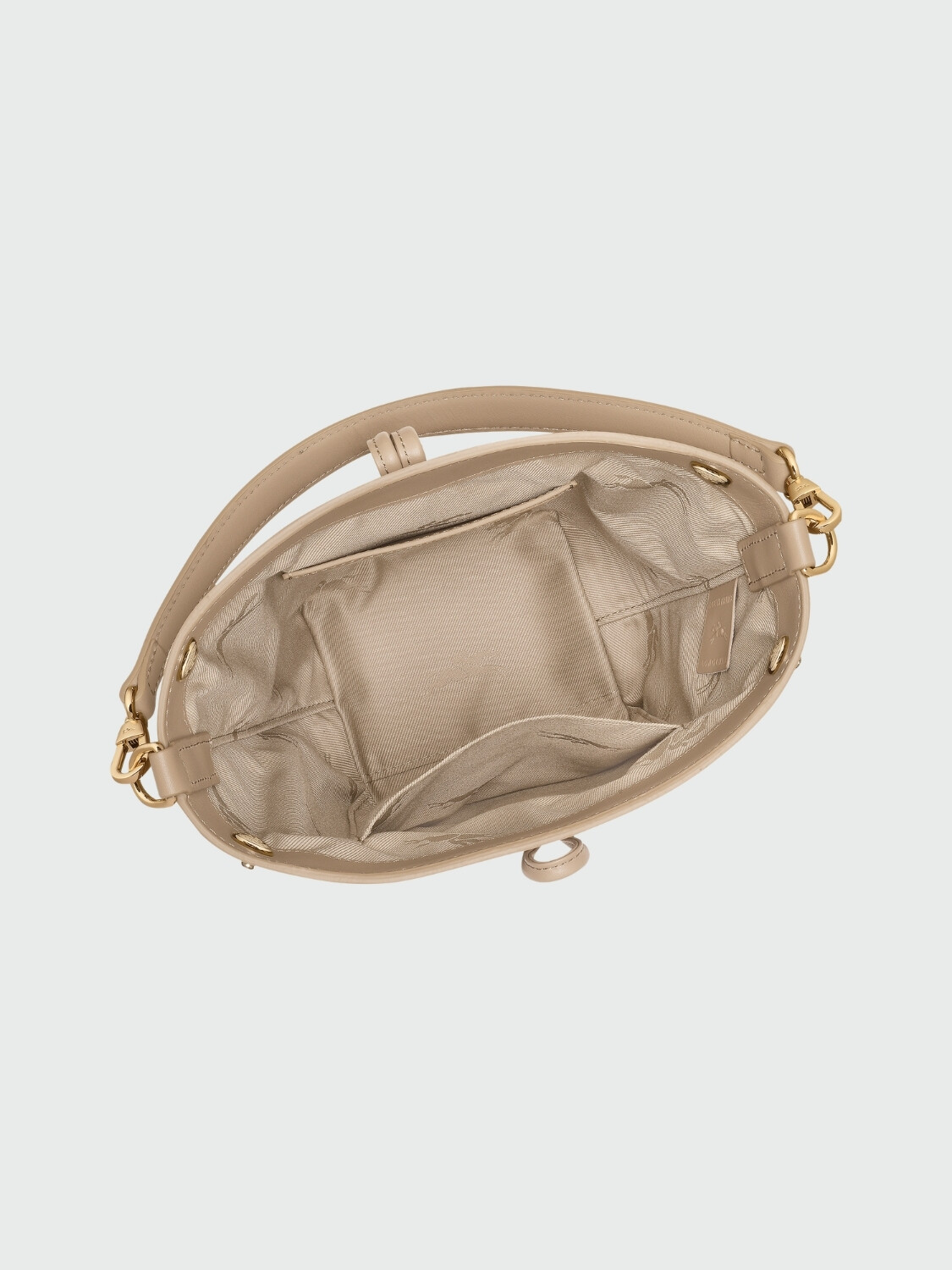 Longchamp - Bolso bandolera de cuero, Le Roseau Sleek Beige