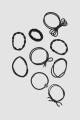 Set de 9 colitas de pelo shapes Negro
