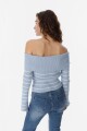 Sweater Oasis Celeste con blanco