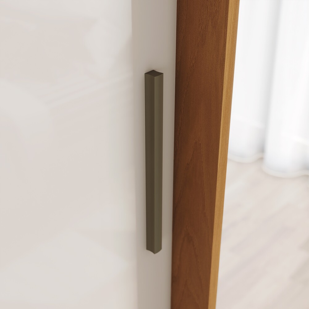 ROPERO LUCCA 2 PUERTAS 2 CAJONES INTERNOS CON ESPEJO GUARDARROPA CLOSET ARMARIO OFF WHITE