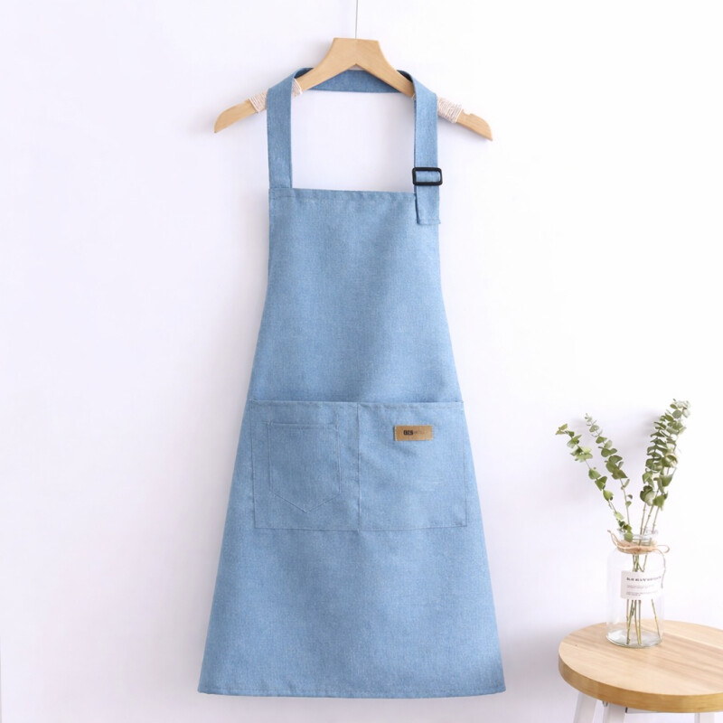 Delantal de Cocina Tela Lona con Ajuste Regulable Celeste