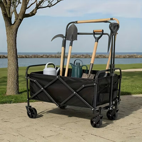 Carro de playa plegable 70x45x50cm Negro