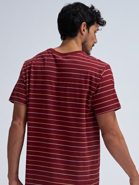 Camiseta manga corta Rayas Bordo