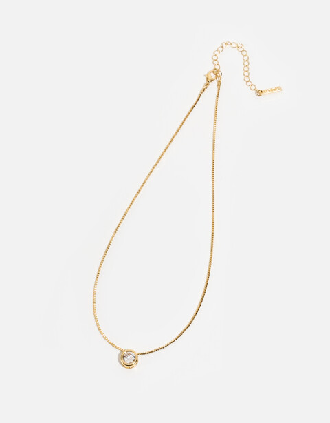 Cadena Corta con Dije Strass Collar Con Strass - Dorado