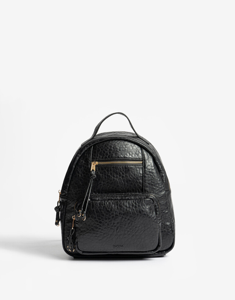 Mochilas Urbanas Mochila Efecto Croco - Negro