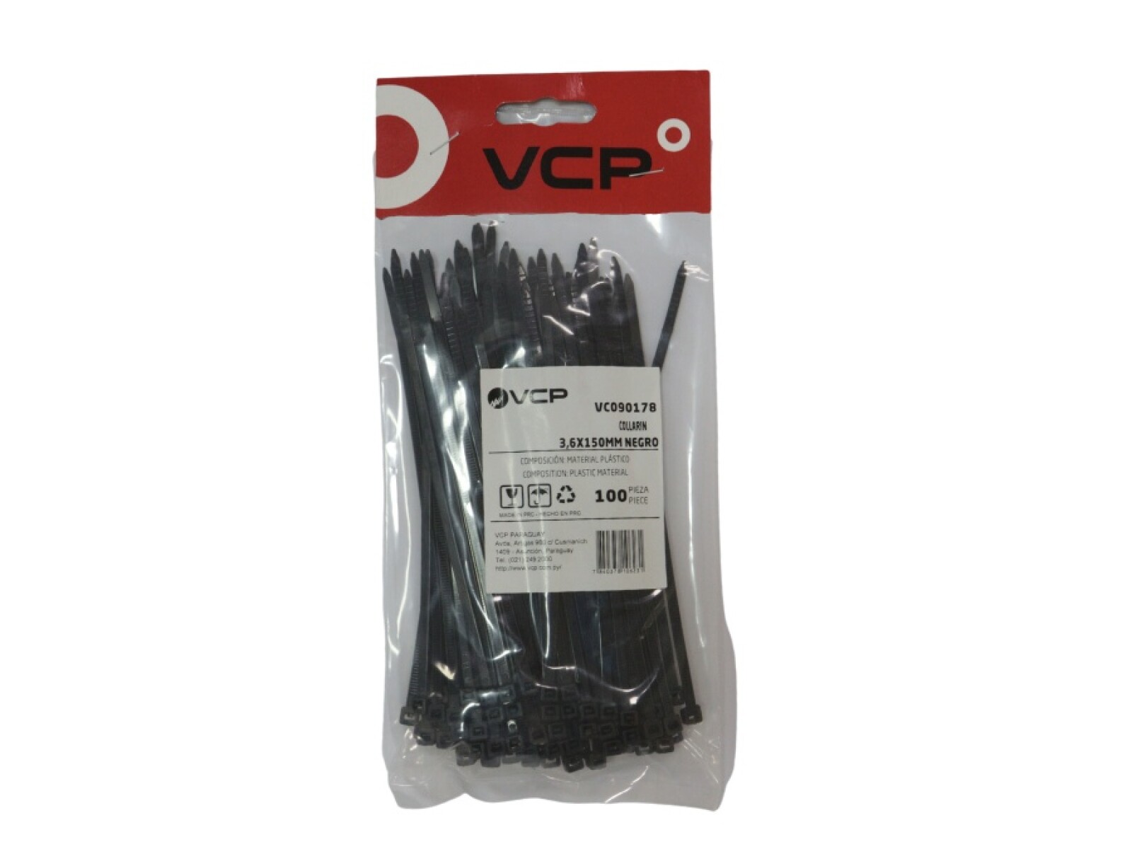 COLLARIN 3,6X150MM NEGRO 