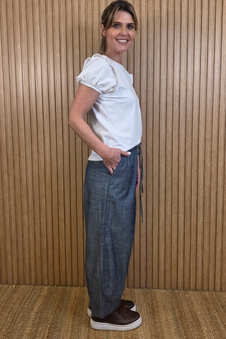 Pantalon Hans Puro Lino Azul