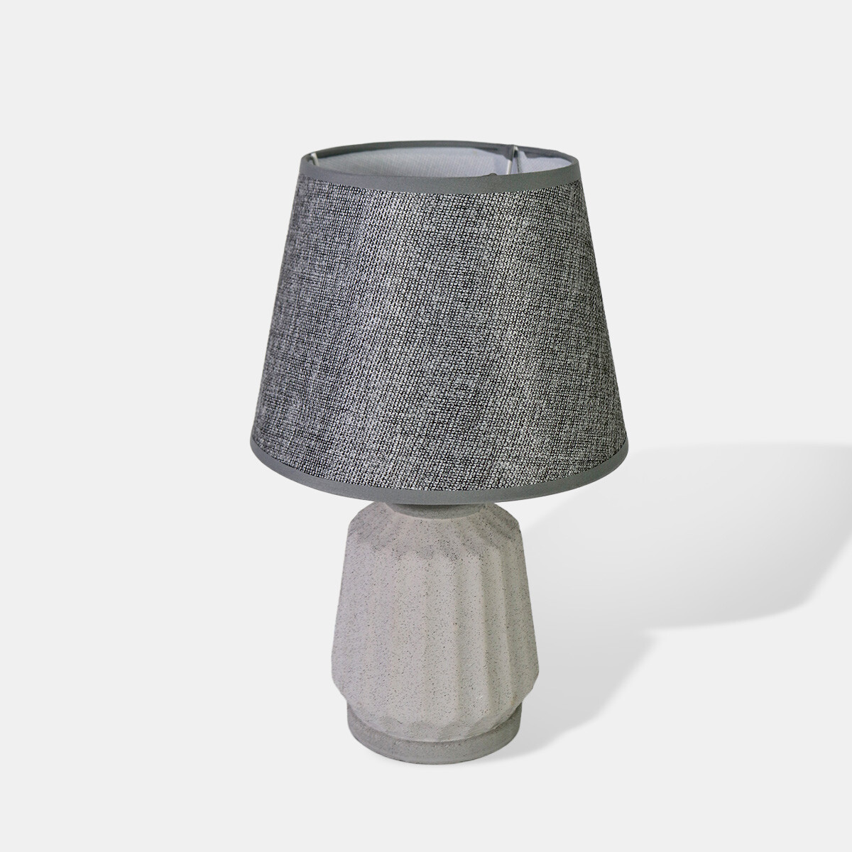 LAMPARA GRIS C/BASE CERAMICA GRIS P/MESA 31X20CM 