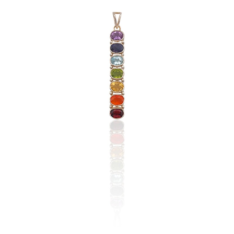 Dije Colgante Chakras-Plata 925-Piedras Varias-CP3981 conpiedra
