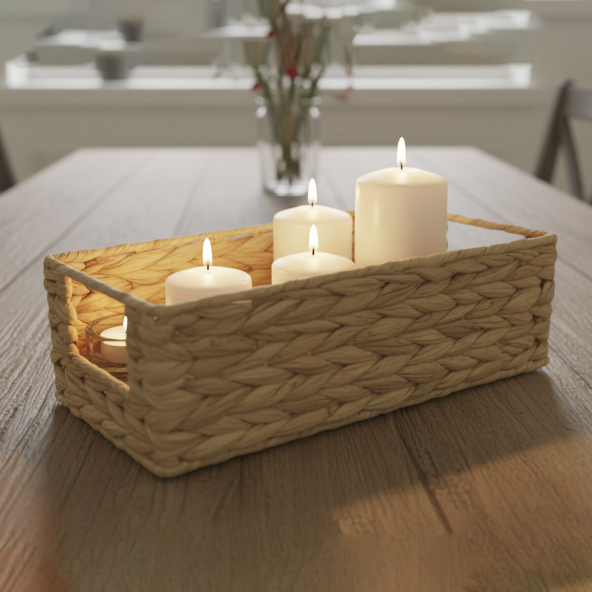 Canasto Rectangular de Mimbre Home Class 32 x 12 x 10 cm 