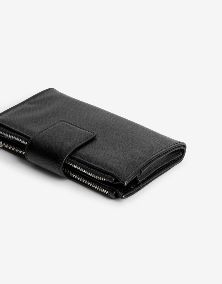 Ficheros Billetera Fichero Con Solapa - Negro
