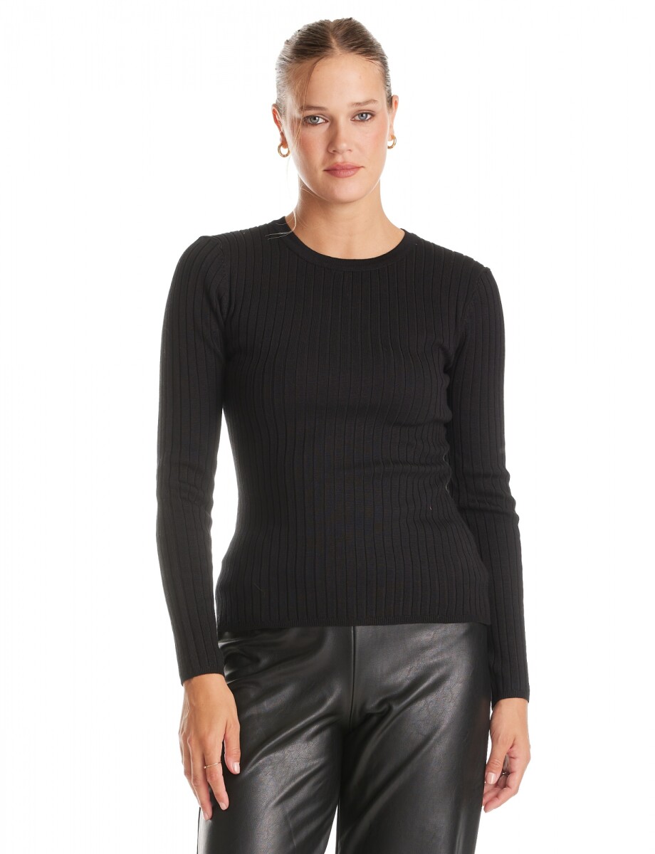 Buzo Punto Rib - Negro 