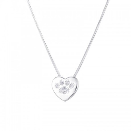 Conjunto de cadena y dije de plata 925 con circonias, HUELLITA. Conjunto de cadena y dije de plata 925 con circonias, HUELLITA.