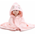 Toalla De Bebe Con Capucha Animales 80x80cm Rosa
