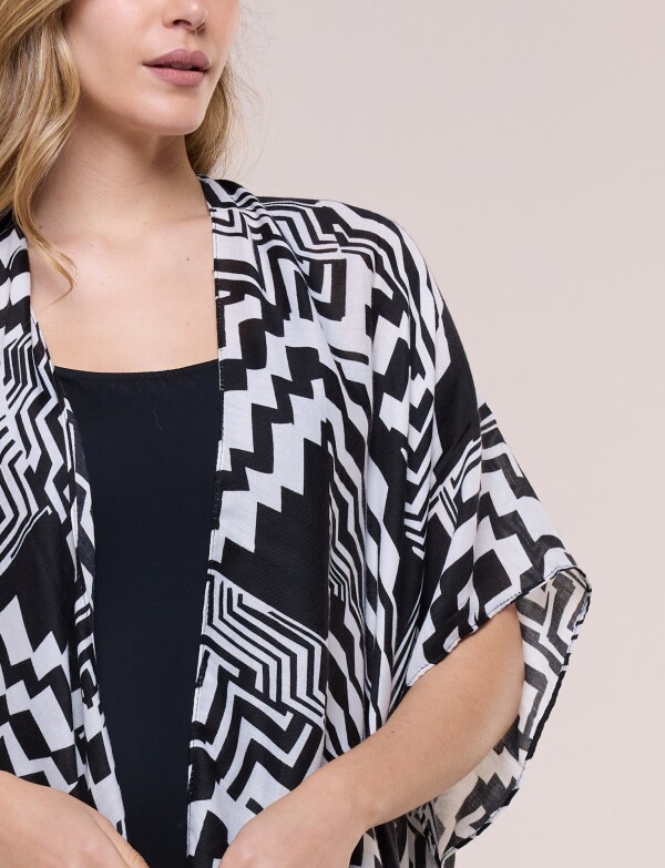 Kimono Geometrico NEGRO/BLANCO