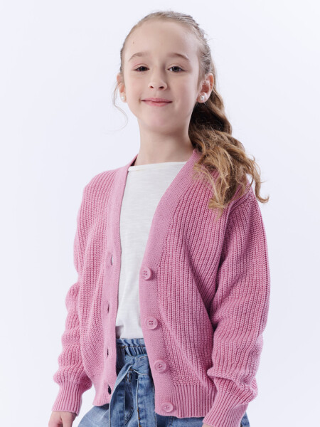 Cardigan Punto Rosa