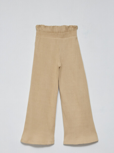 Pantalón en rib oxford Beige