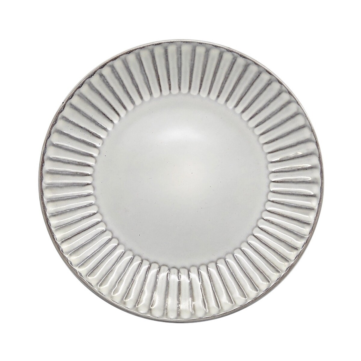 PLATO DE POSTRE D22CM BORDE FACETADO GRIS 