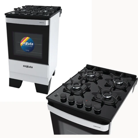 COCINA ENXUTA CENXV 27542W 4H Mesada VIDRIO s/Gas -BLANCA Sin color