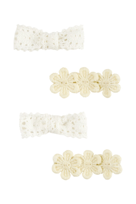 Pack cuatro pinzas de pelo a crochet Sin color