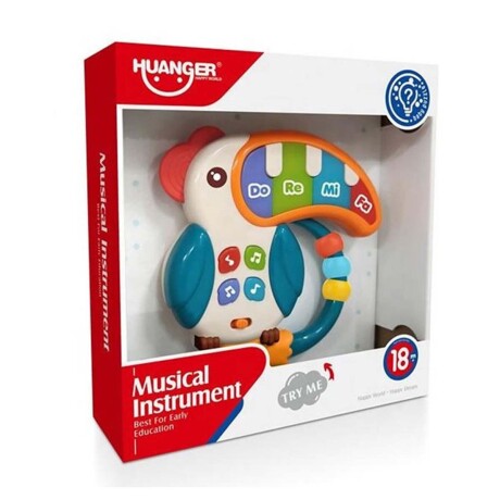 Piano Tucán Musical con Mordillo Sonajero para Bebé Huanger Multicolor