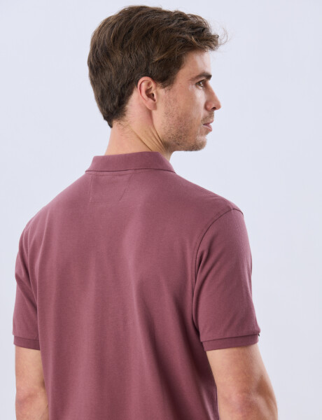 REMERA POLO LISA PIQUÉ Bordo