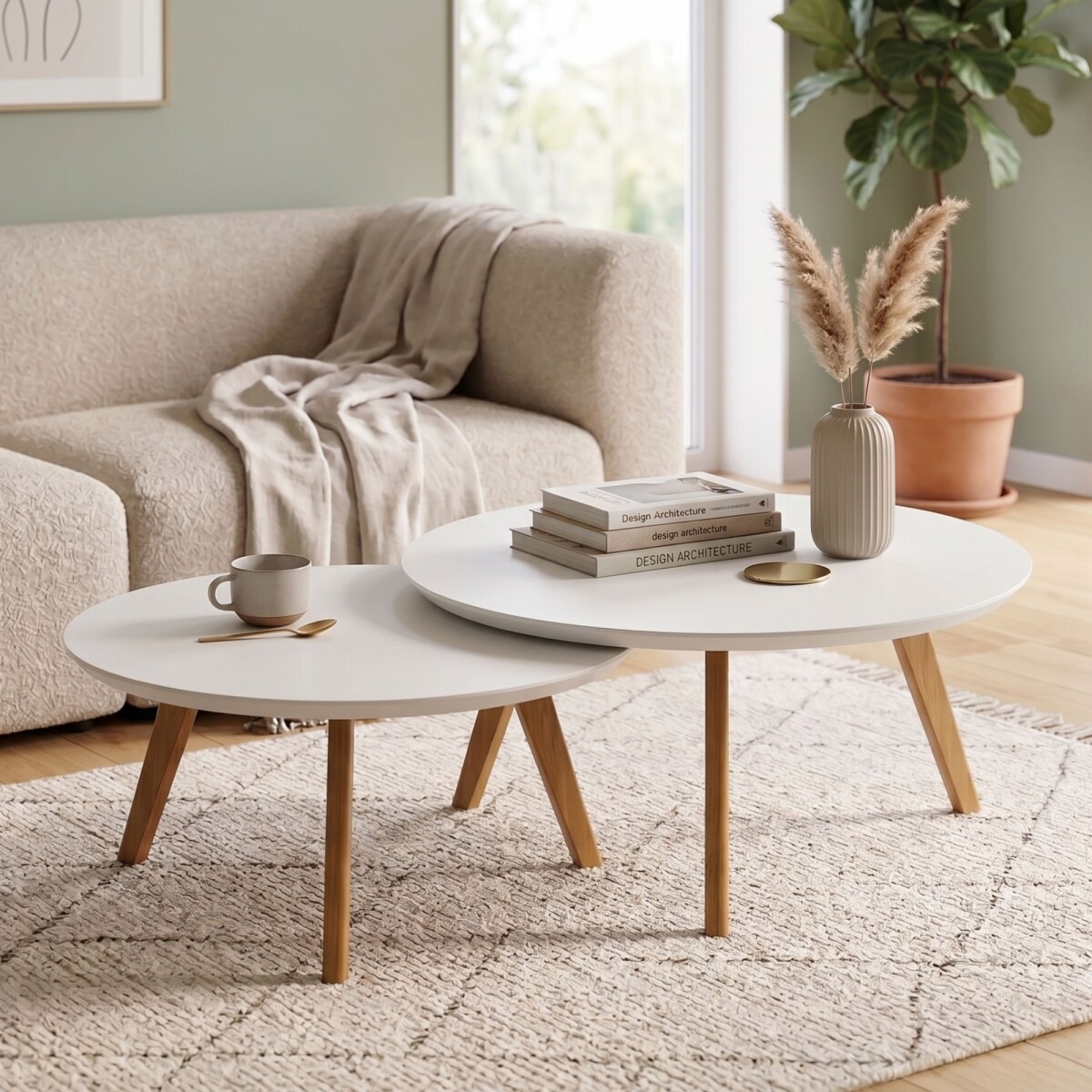Mesa de Centro Classic - Conjunto - Línea Manhattan - Blanco 
