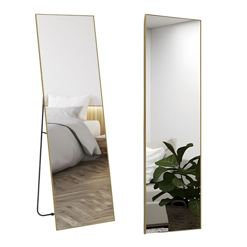 Espejo De Pie Lumax Rox Marco Rectangular 50 x 160cm Dorado