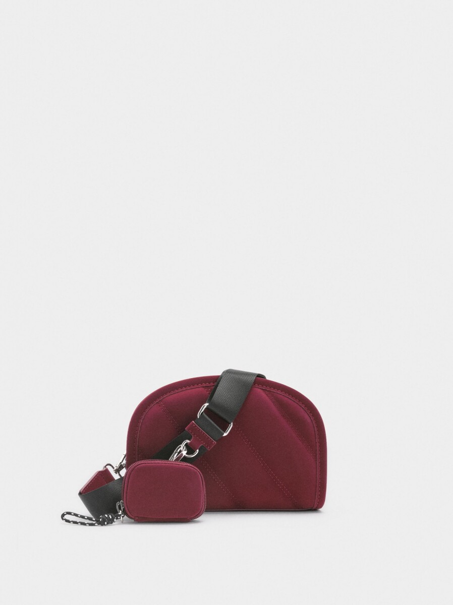 Bolso Bandolera Textura Suave Y Colgante - burdeos 