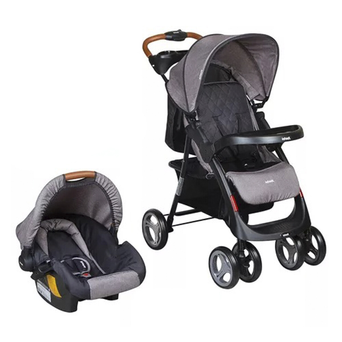 Coche Travel System Infanti New Pompeya con Silla y Base - GREY 