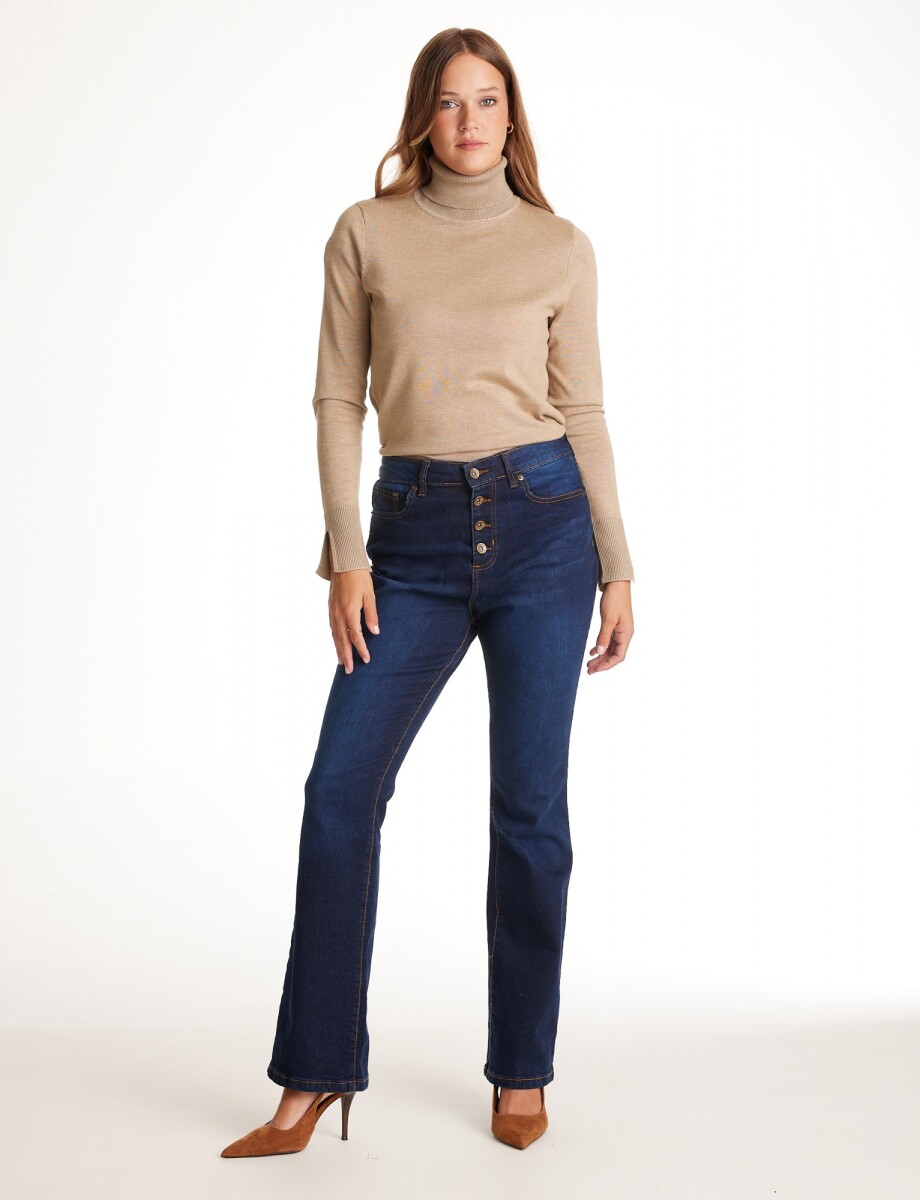 Jean Bootcut Botones - Jean Oscuro 