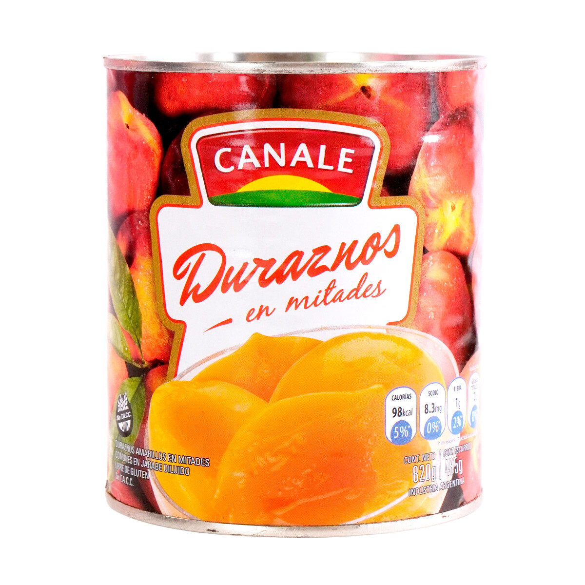 Duraznos en almibar Canale lata 820g 