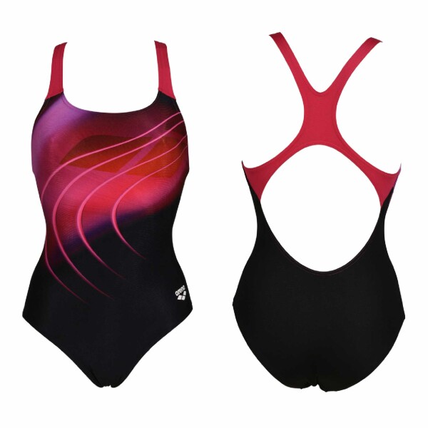 Malla De Entrenamiento Para Mujer Arena Swimsuit Swim Pro Back Placement Negro y Rosa