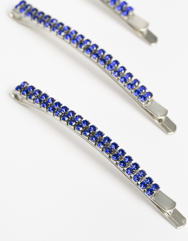 Horquillas con Accesorios Strass Set De 3 Horquillas Con Strass. - Azul Noche