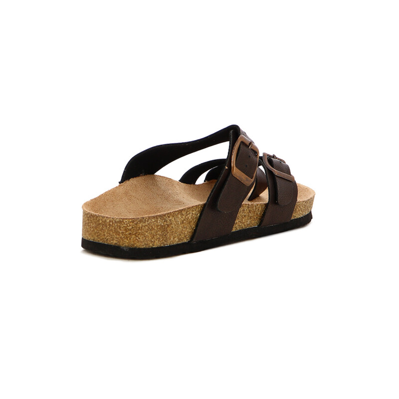 Sandalias Mujer Darkness Tiras Cruzadas Marron Oscuro