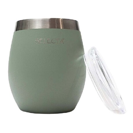 Kit Aqua de Termo 750Ml y Mate c/Tapa Acero Inox Doble Pared Verde Oliva