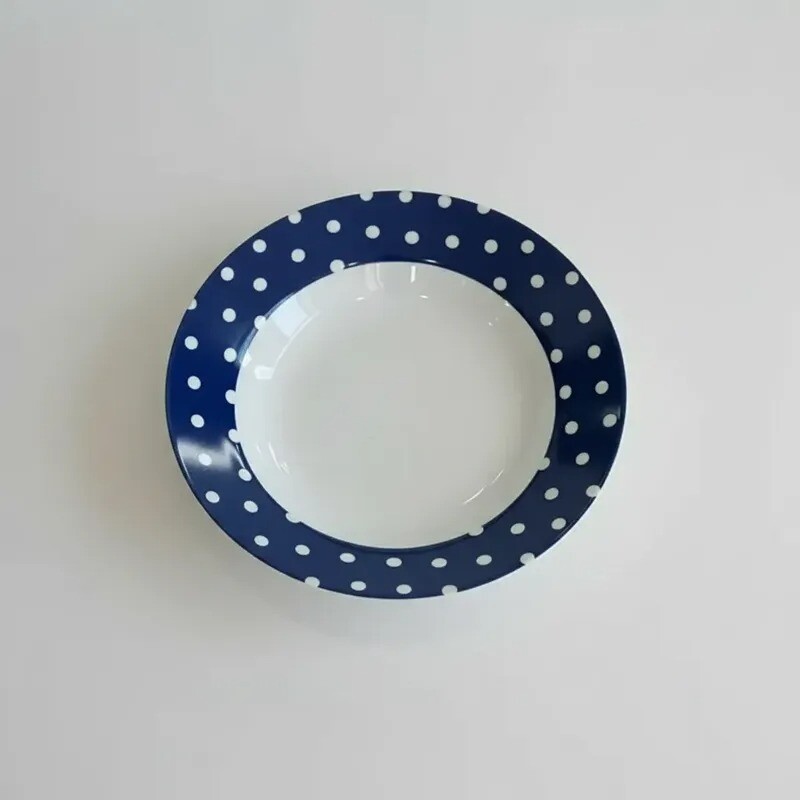 PLATO HONDO CON DISEÑO DE LUNARES AZUL - BG PLATO HONDO CON DISEÑO DE LUNARES AZUL - BG