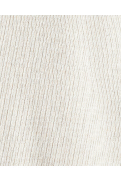 Remera de algodón, cuello redondo, crema Sin color