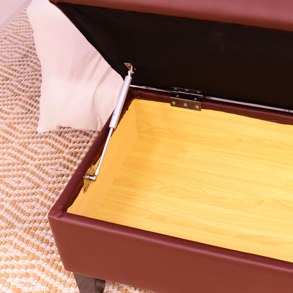 PIE DE CAMA PU MARRON VALENTINO