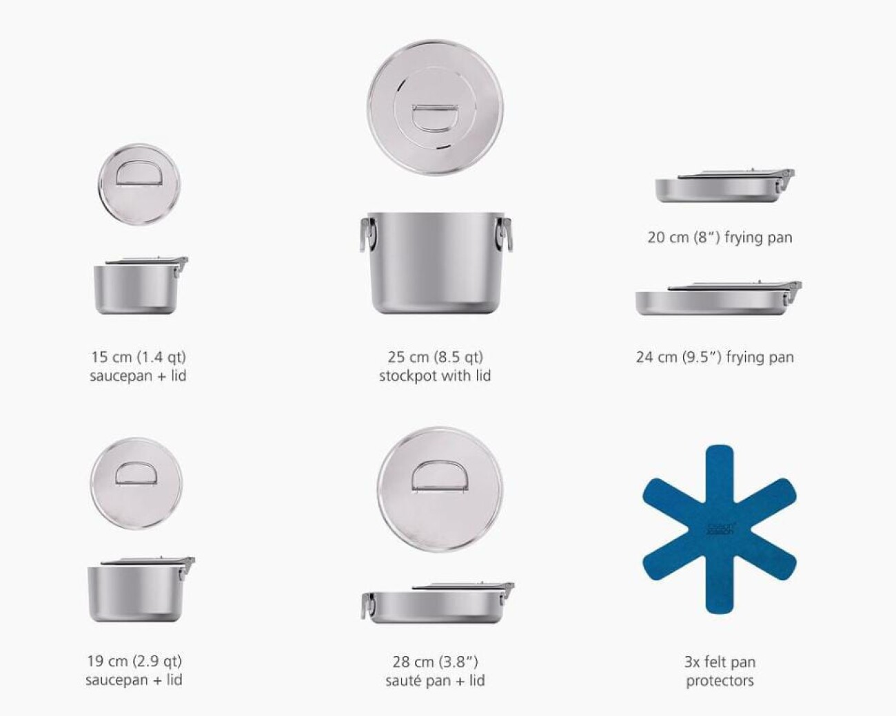 Set de Batería de Cocina Space Steel 6 Piezas Joseph Joseph - Preventa Set de Batería de Cocina Space Steel 6 Piezas Joseph Joseph - Preventa