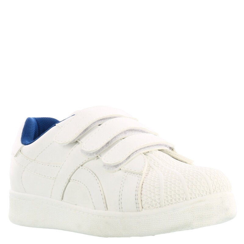 Championes Infantiles Push DANISH con velcros Blanco - Azul Marino