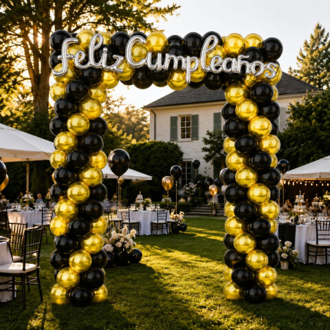 Set de Arco de Globos Dorado