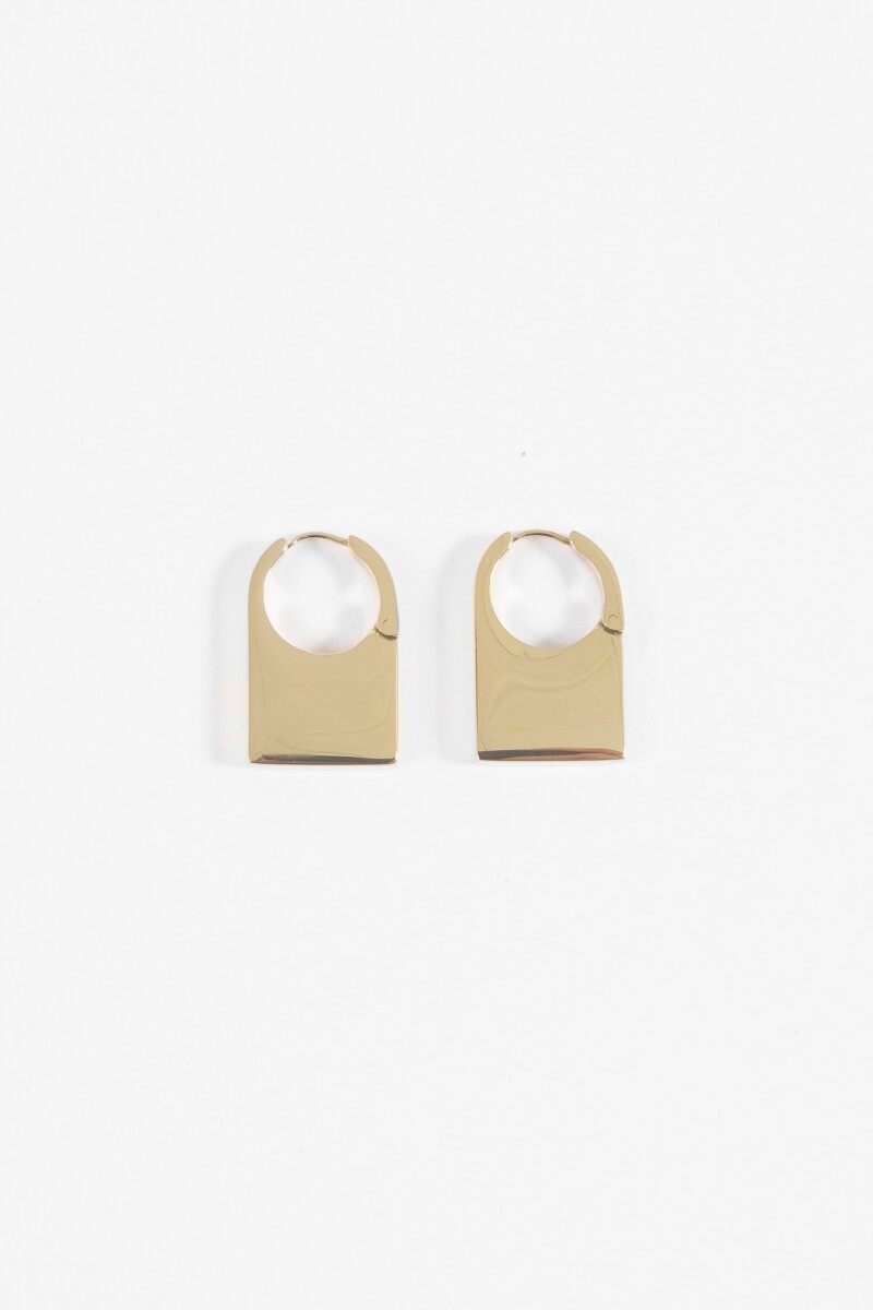 Aros acero candado dorado